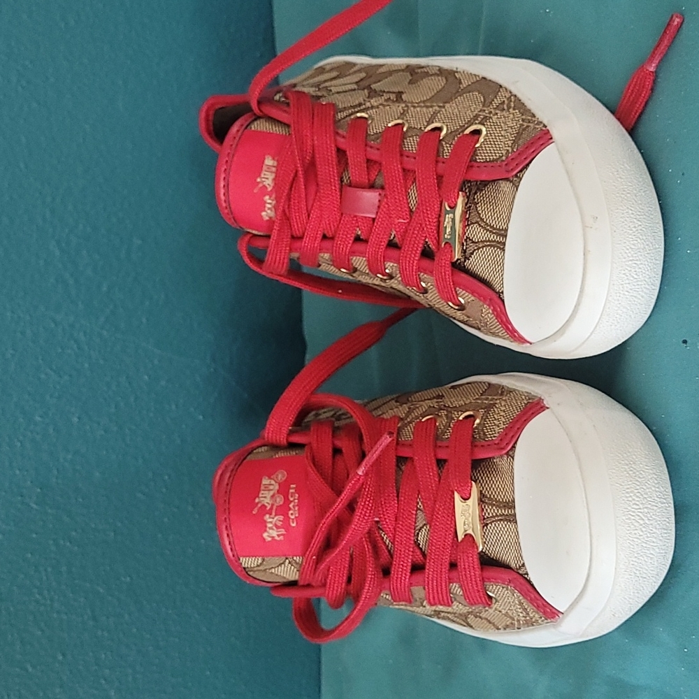 Coach New York Red and Brown Sneakers